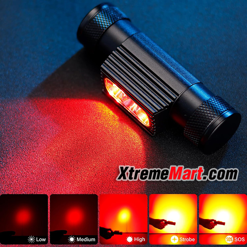ชุดไฟฉายคาดหัว H05B (H35B) แสงขาว3หลอด + แสงแดง2หลอด สว่าง 1200 - 2000 lumens