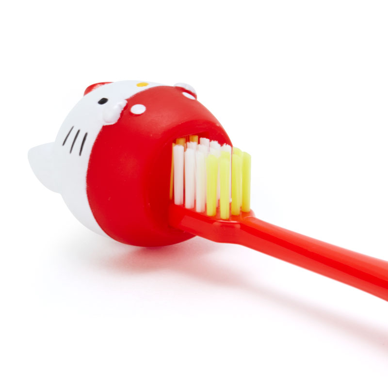 แปรงสีฟันพร้อมฝาครอบแปรงสำหรับเด็ก Sanrio Hello Kitty Toothbrush with Suction Cup & Cap