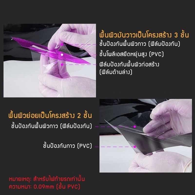 ฟิล์มไฟหน้า พรีเมี่ยม 3 ชั้น ฟิล์มไฟรถยนต์ ฟิล์มไฟหน้ารถมอเตอร์ไซด์ ฟิล์มกันรอย ขนาด 30x100 cm