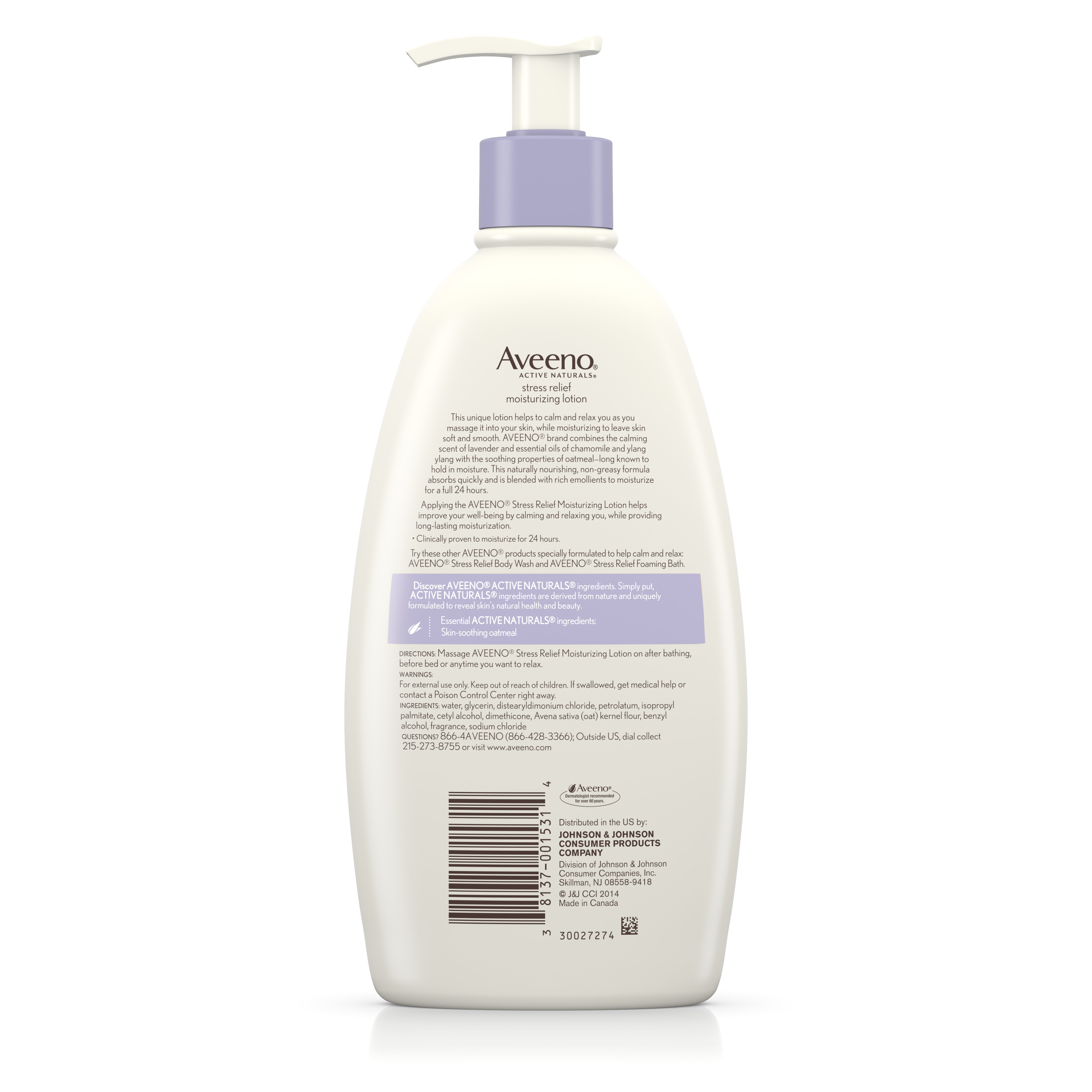 โลชั่นบำรุงผิวพร้อมผ่อนคลายความตึงเครียด Aveeno Stress Relief Moisturizing Lotion