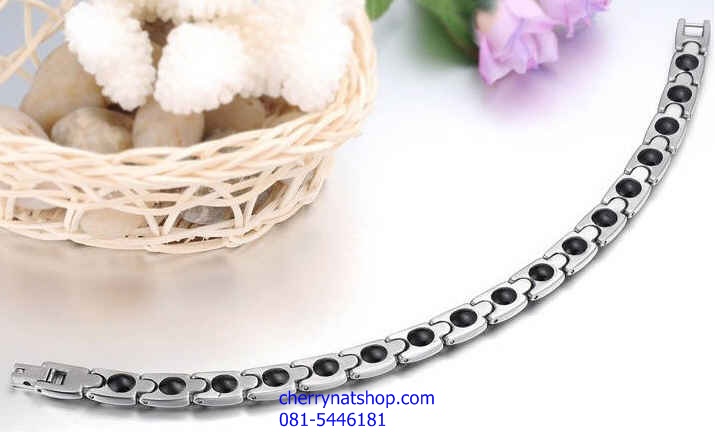 พร้อมส่งสร้อยข้อมือแม่เหล็กเพื่อสุขภาพ สร้อยข้อมือไทเทเนียมเจอรเมเนียม รุ่นY