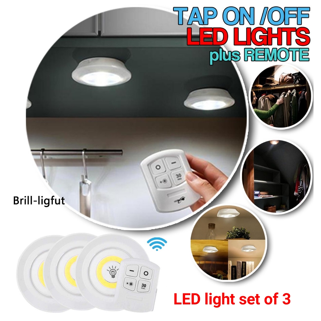 ไฟ LED ติดผนัง ไฟติดเพดาน ไฟทางเดิน 3ชิ้น/ชุดพร้อมรีโมท LED light with Remote Control set of 3