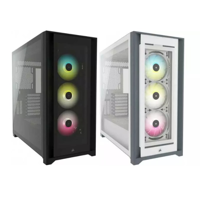 Corsair iCUE 5000X RGB Tempered Glass Mid-Tower ATX PC Smart Case - Black/White