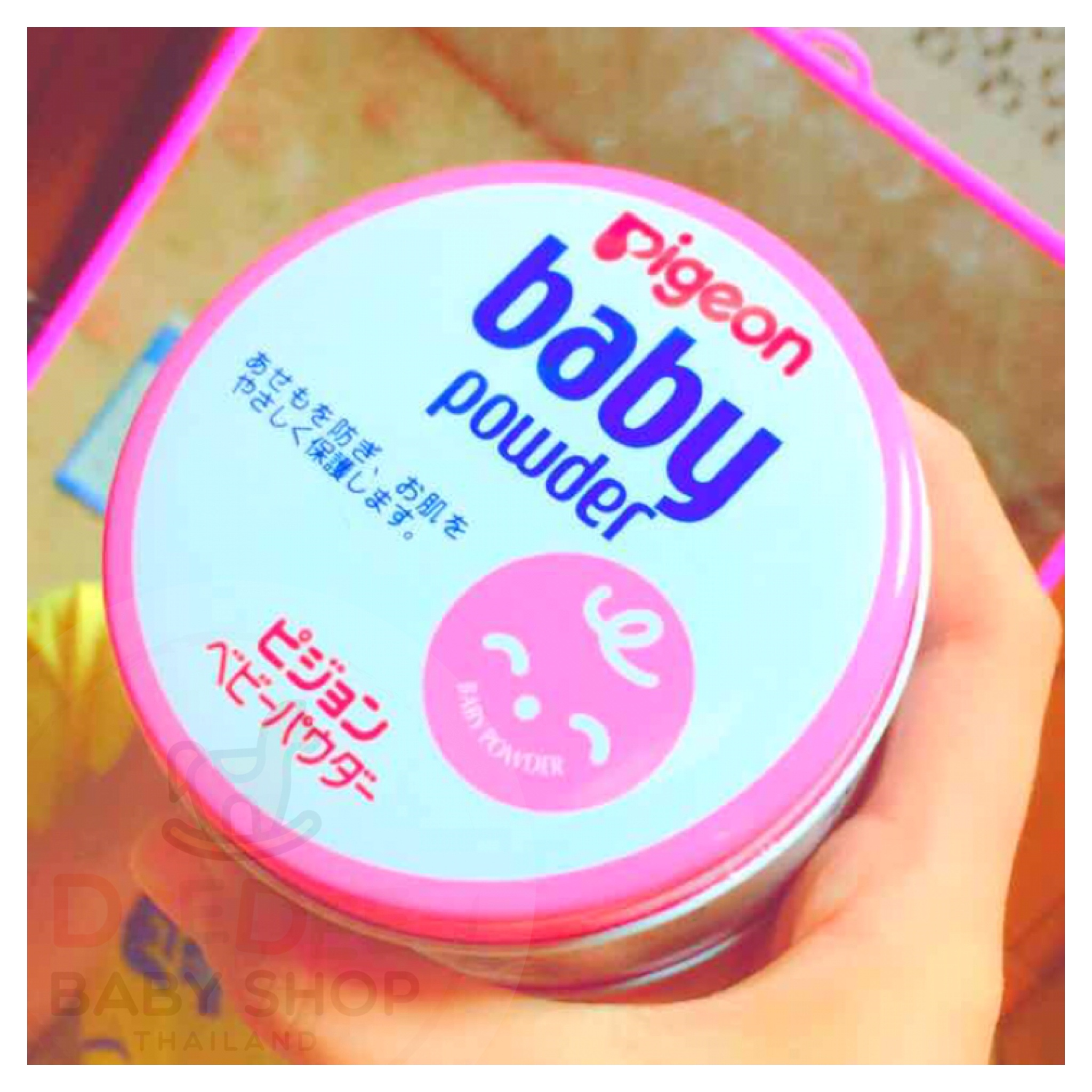 แป้งเด็กสำหรับผิวแพ้ง่าย Pigeon Baby Powder Pink