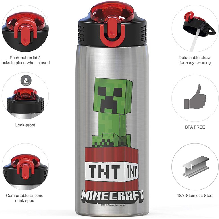 กระติกน้ำสเตนเลสสำหรับเด็ก Zak! Minecraft TNT & Creepers Palouse Water Bottle 27 oz.
