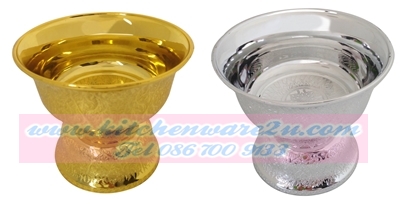 P07338 พานรัฐธรรมนูญ 16 ซม. สีเงิน พลาสติกชุป ราคาส่งต่อ 12 โหล: 144 ใบ: เฉลี่ย 250 บ/โหล