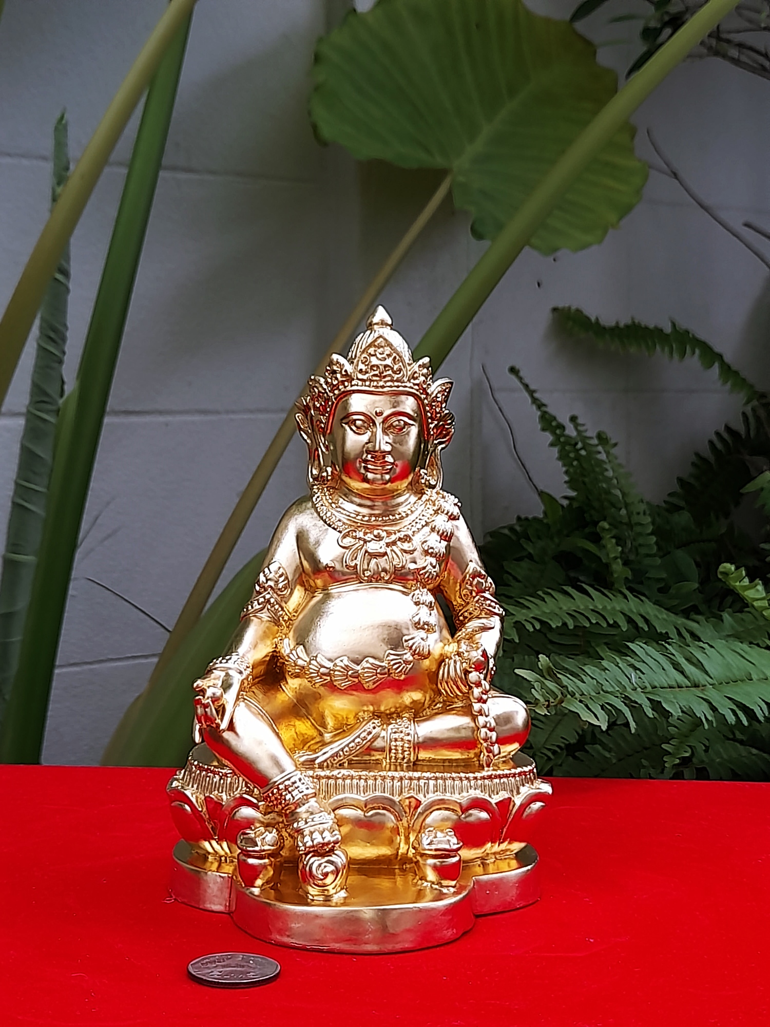 รูปหล่อ ท้าวเวสสุวรรณ ปาง ไฉ่ซิงเอี๊ย(ธนบดี) นั่งรับทรัพย์ เนื้อทองเหลือง ปิดทองแท้(ปิดทองก่อนปลุกเสก) ปี2564 - (เทพเจ้าแห่งโชคลาภ ความมั่งคั่ง) (ขนาดตั้งบูชา หน้าตัก4นิ้ว ฐาน4นิ้วครึ่ง สูง6นิ้ว) #พิธีนี้ไฉ่ซิงเอี๊ยท่านมาสงเคราะห์ปลุกเสกเอง