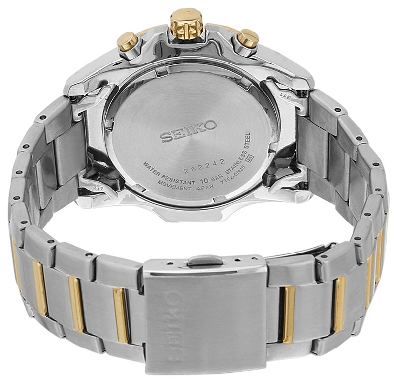 Seiko two tone Chronograph Men's Watch 100M SNDD74P1