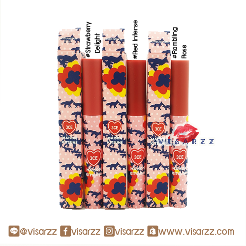 (Clearance) 3CE Velvet Lip Tint Maison Kitsune Limited Edition แพคเกจลิมิเตดสุดน่ารัก ลิควิดลิปให้ความรู้สึกเบา ไม่หนักปาก แต่ให้ลุคเป็นเนื้อแมตต์ เรียบเนียนดุจกำมะหยี่ และติดทนทั้งวัน
