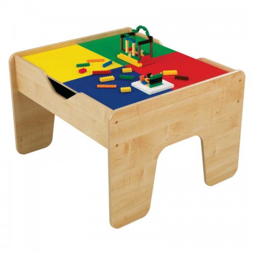 โต๊ะกิจกรรมสำหรับเลโก้พร้อมชุดรถไฟ Kidkraft 2-in-1 Activity Table with LEGO-Compatible Board and Train Set (Natural)