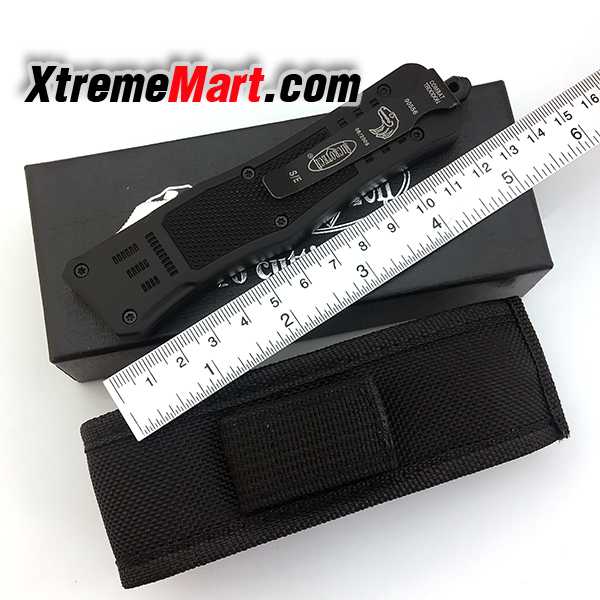 มีดสปริงตรงขนาดกลาง คมสองด้าน Microtech Combat Troodon 00556 D/E Automatic Knife Camping Tool