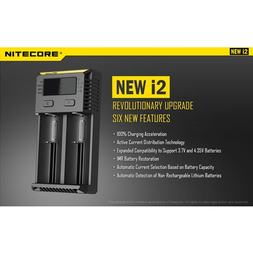 เครื่องชาร์จอัจฉริยะ Nitecore New i2 ชาร์จแบต Li-Ion, Ni-Cd, Ni-MH 2-ช่อง
