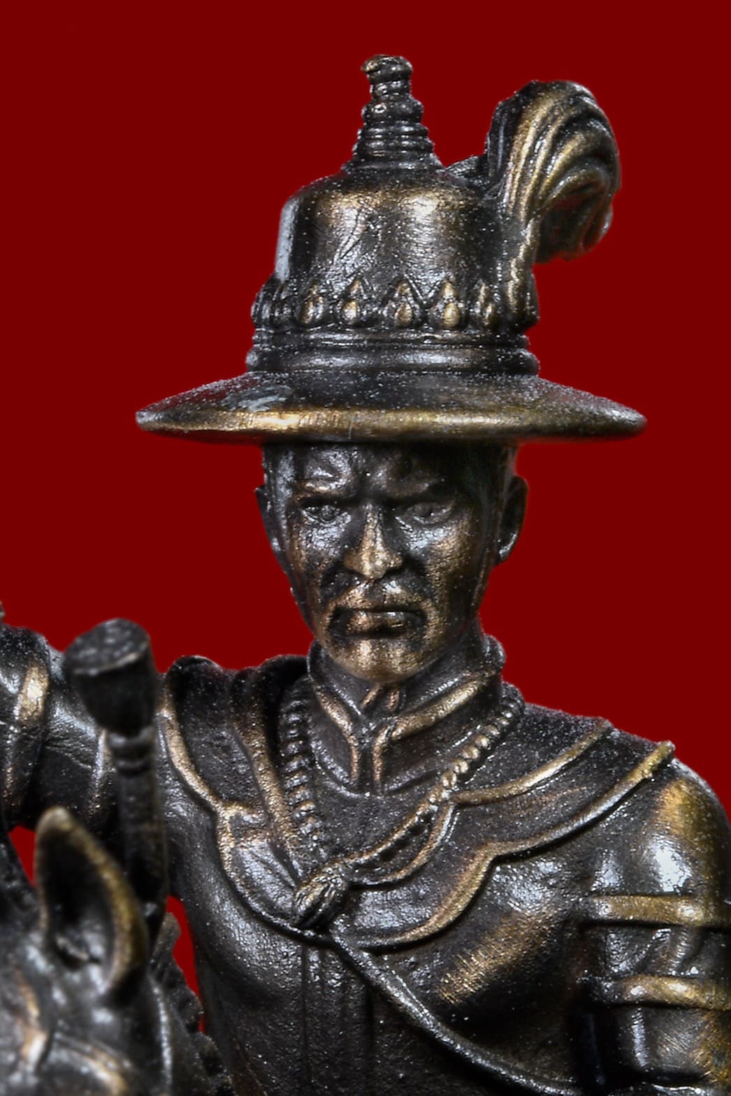 รูปหล่อ สมเด็จพระเจ้าตากสินมหาราช ทรงม้า (ขนาดสูง3นิ้ว) เนื้อทองเหลืองรมดำ