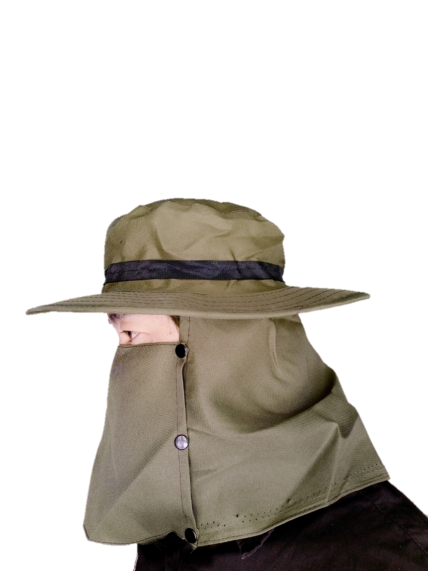 หมวกผ้ากันแดดปีกรอบปิดหน้า