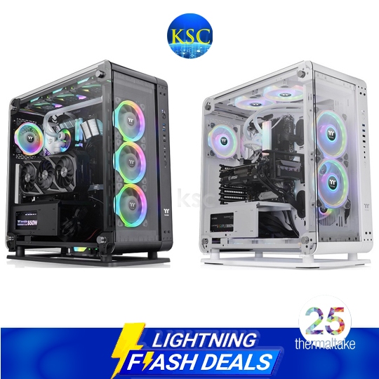 CASE THERMALTAKE CORE P6 TEMPERED GLASS SNOW / BLACK MID TOWER / CTE E600 MX