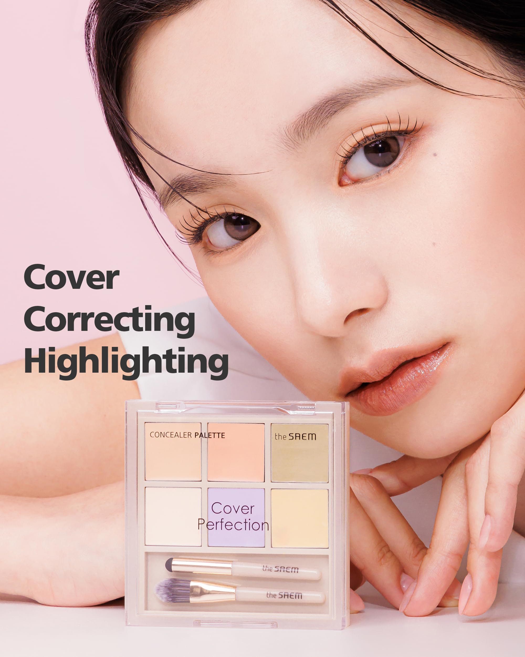 (#01 Cover and Correct) The Saem Cover Perfection Concealer Palette คอนซีลเลอร์ 6 สี 6 ช่อง มาพร้อมแปรง ปกปิดและพรางทุกรอยได้อย่างไม่มีที่ติ ทั้งกลบและปรับสีผิวให้สม่ำเสมอ เนียนกลืนกับผิวไม่เป็นคราบ
