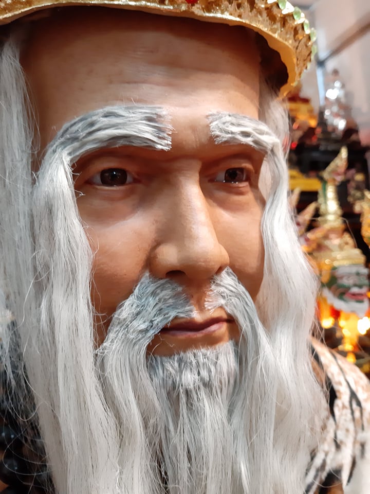 รูปหล่อ พ่อแก่ พ่อปู่ฤาษี (สัดส่วน ขนาดใหญ่ ขนาดเท่าคนจริง) เนื้อไฟเบอร์ผสม - (งานสั่งทำ PreOder 10-14วัน) (ขนาดโดยประมาณ หน้าตัก65ซม สูง120ซม)