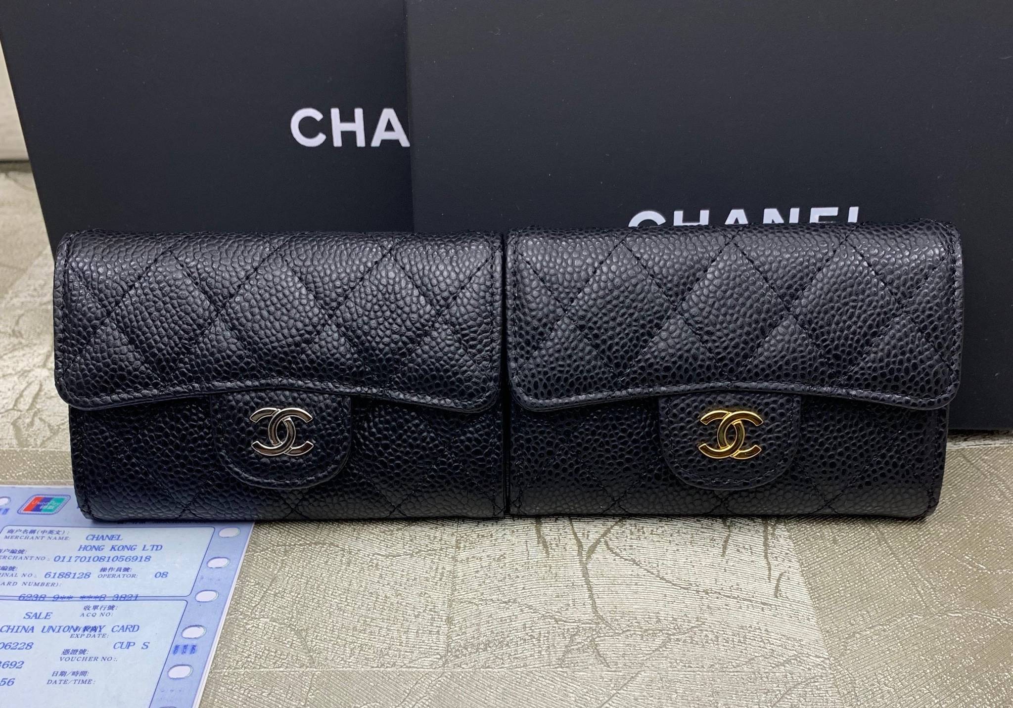 กระเป๋าสตางค์ cn caviar wallet ใบสั้น ใส่เหรียญใส่การ์ดได้