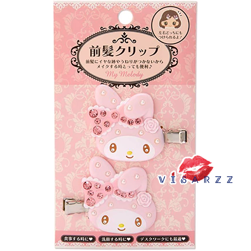 (#845B คริสตัล My Melody) Sanrio Hair Clip กิ๊บติดผมญี่ปุ่น 1 คู่ สุดคิวท์