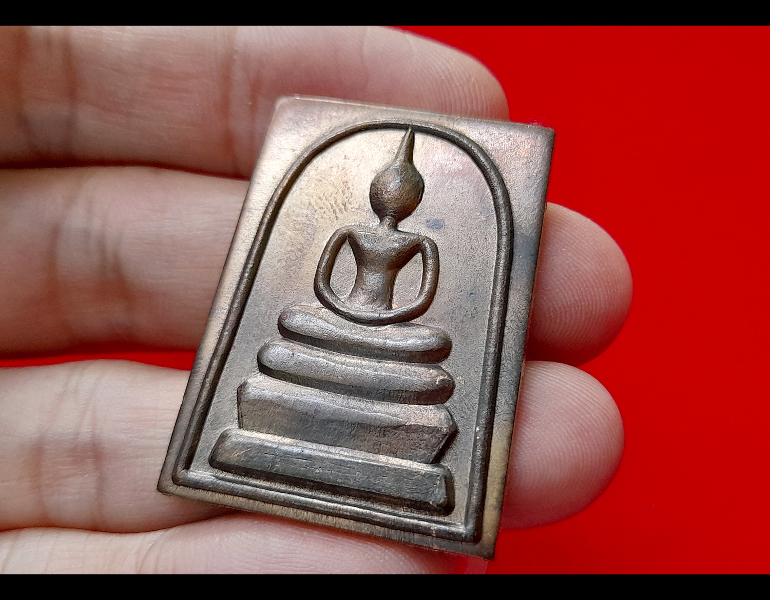 พระสมเด็จ หลัง ยันต์มงกุฎพระพุทธเจ้า เนื้อนวะโลหะ(มีส่วนผสมของทองคำ) (จัดสร้าง789องค์) ปี2564 #รับประกันแท้ - หลวงพ่อบ๊ะ วัดโพธิ์ลังกา