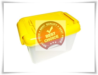 P05777 กล่องหูหิ้วฝาล๊อคเอนกประสงค์เล็ก เกรดเอ (17.5 *26.5*15.5 ซม) สีเหลือง No.138 (ราคาขายส่งต่อ 1 มัด: 4 โหล: 48 ใบ: 420 บต่อโหล)