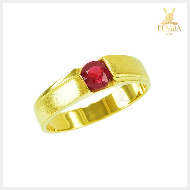 แหวนทับทิมแท้ ทองแท้ ดีไซน์เรียบหรู ดึงดูดสายตา