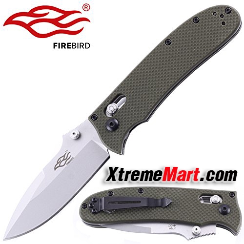 มีดพับ GANZO G704-G Stainless Steel Foldable Wilderness Survival Knife (ด้ามเขียว)