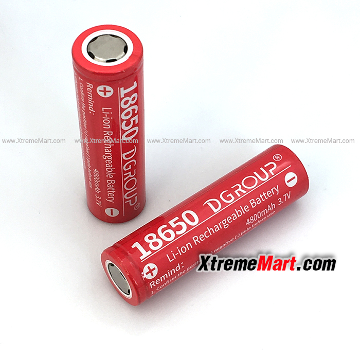 แบตเตอรี่ 18650 ความจุสูง 4800mAh D-Group แท้ Rechargeable 3.7V 18650 Lithium Battery หัวเรียบ (ก้อนละ)