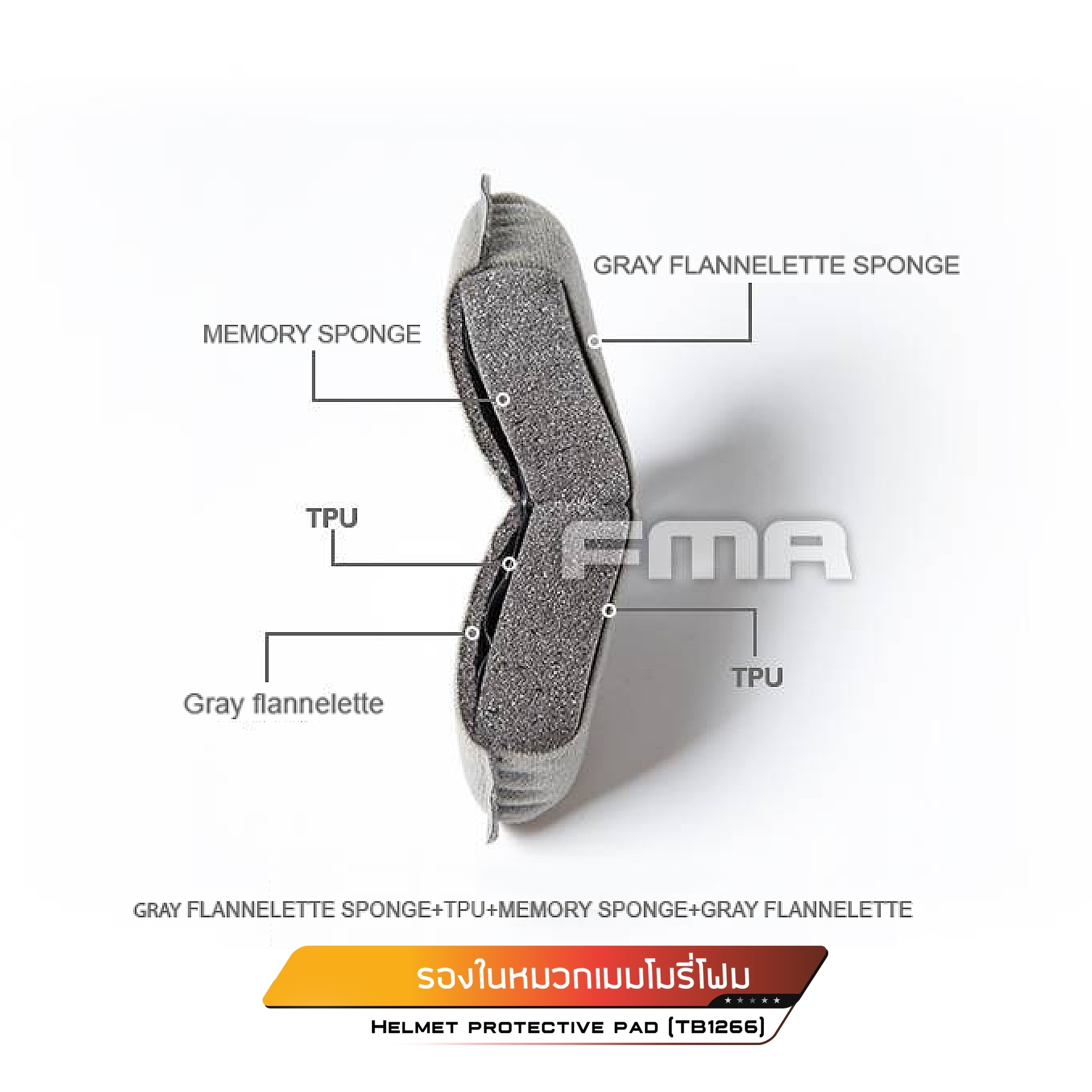 🇹🇭⫸ รองในหมวกเมมโมรี่โฟม ตัวแพง #TB1266