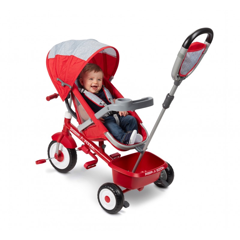 รถเข็นเด็กและรถจักรยานสามล้อเอนกประสงค์ Radio Flyer 5-in-1 Stroll 'n Trike