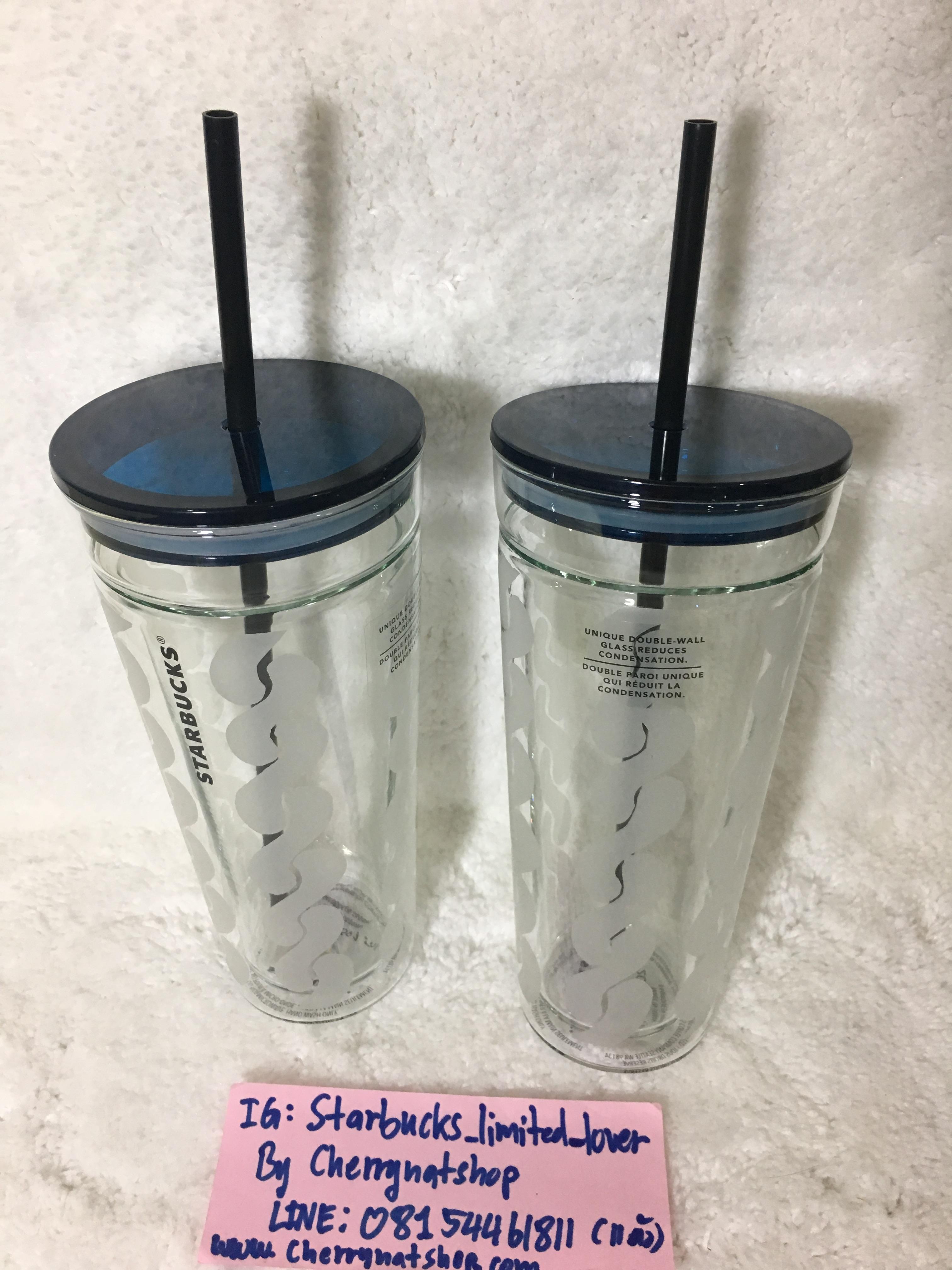 แก้วสตาร์บัคส์แท้จากอเมริกา Starbucks Cable Knit Sweater Glass Cold Cup 20oz แก้วหนา น้ำหนักเบาหายาก