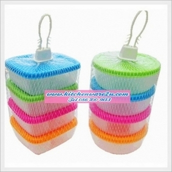 P05455 กล่องเหลี่ยม แพค 4 สีเจ็บ (ราคาส่งต่อ 12 ชุด : 48 ใบ)