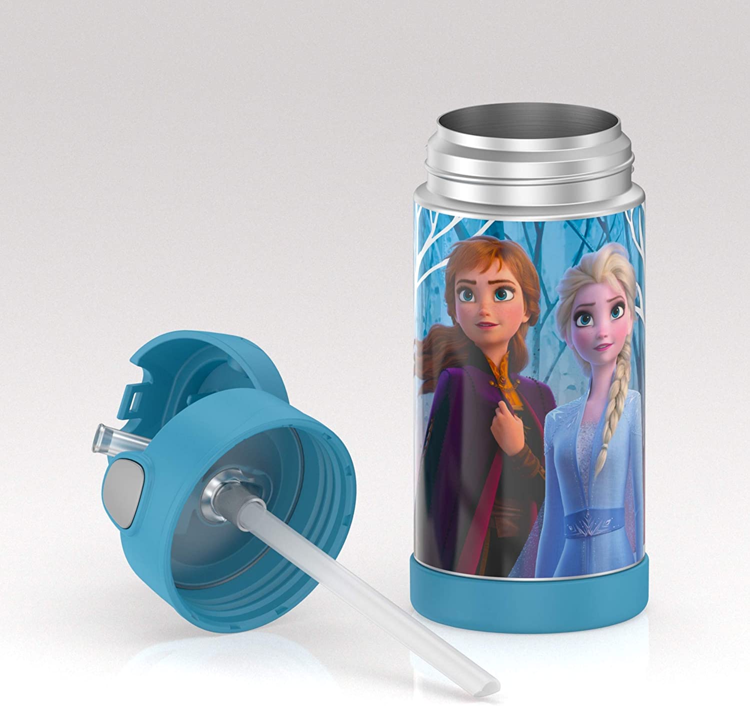 กระติกน้ำสเตนเลสรักษาอุณหภูมิ Thermos Disney Frozen 2 FUNtainer Vacuum Insulated Stainless Steel Bottle 12OZ (Blue)