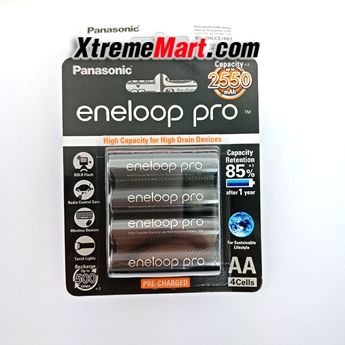 แบตเตอรี่ชาร์จ Panasonic Eneloop Pro AA Rechargable 2550mAh Ni-Mh (ก้อนละ)