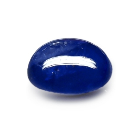 Unheated Blue Sapphire พลอยเนื้อแข็งไม่ผ่านการเผา รูปไข่ หลังเบี้ย หนัก 2.51 กะรัตสีน้ำเงิน โทนหวาน ไม่ติดเข้ม ความสะอาดมองตาเปล่าไม่เห็นตำหนิเหมือน