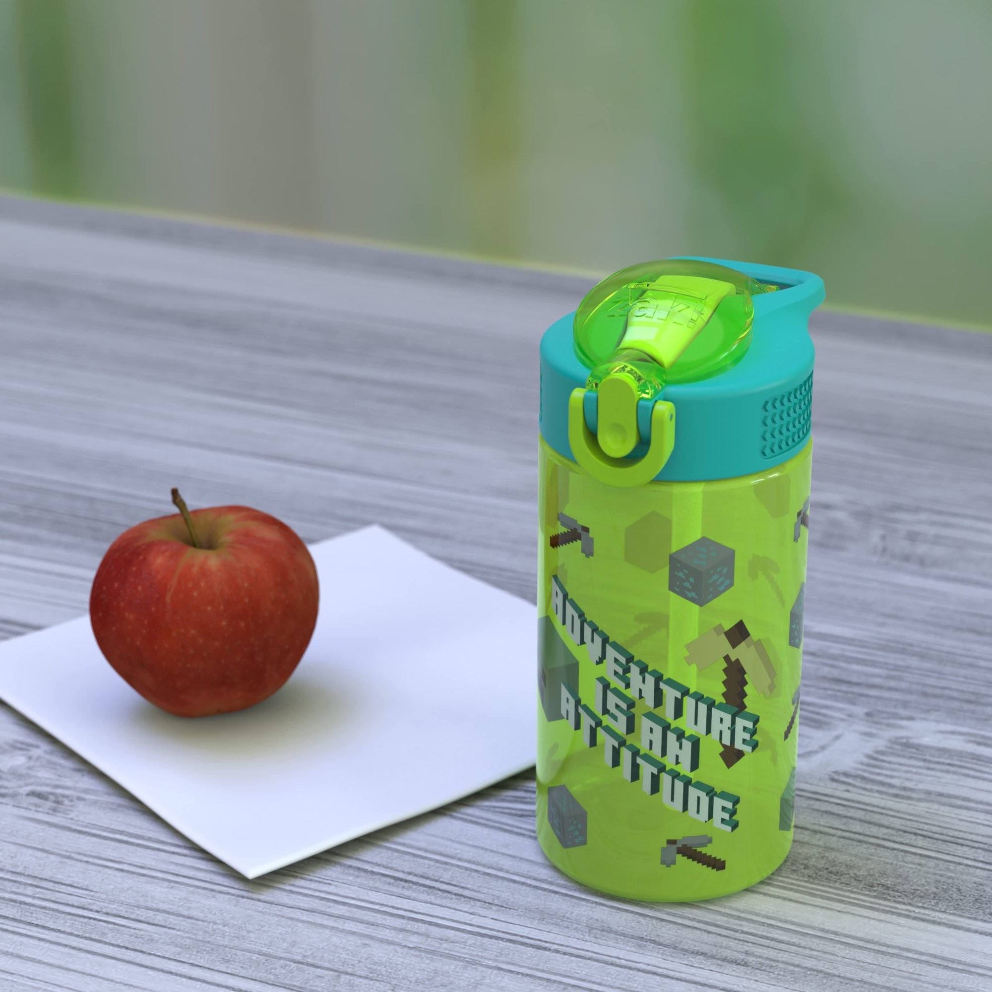กระติกน้ำพร้อมหลอดดื่มสำหรับเด็ก Zak! Minecraft 16 Oz. Reusable Water Bottle with Straw