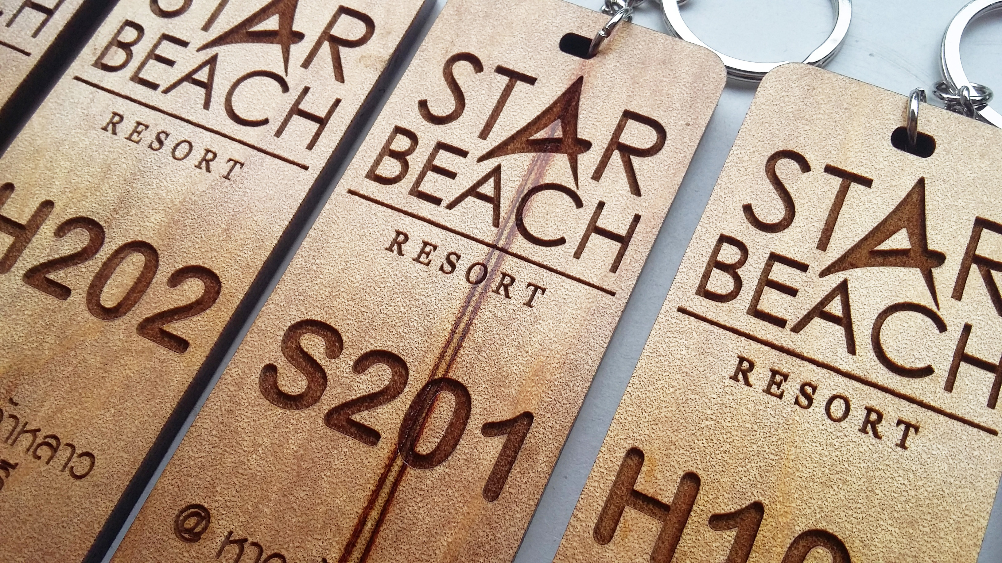 พวงกุญแจไม้ พวงกุญแจรีสอร์ท - Star Beach Resort @หาดเจ้าหลาว จันทบุรี