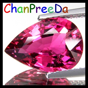 Rubellite รูบี้ไลท์ รูปหยดน้ำ 3.22 กะรัต ขนาด12.1x8.5x5.2สีแดงอมชมพูเข้มเนื้อสะอาดเมื่อมองด้วยตาเปล่า ไม่มีตำหนิชัดเหมือนในรูป รูปร่างสวย สมส่วน ไฟดี