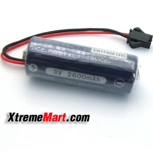 แบตเตอรี่ Maxell CR17450 3V 2600mah PLC lithium Battery Batteries with plug (ขั้วสีดำ)