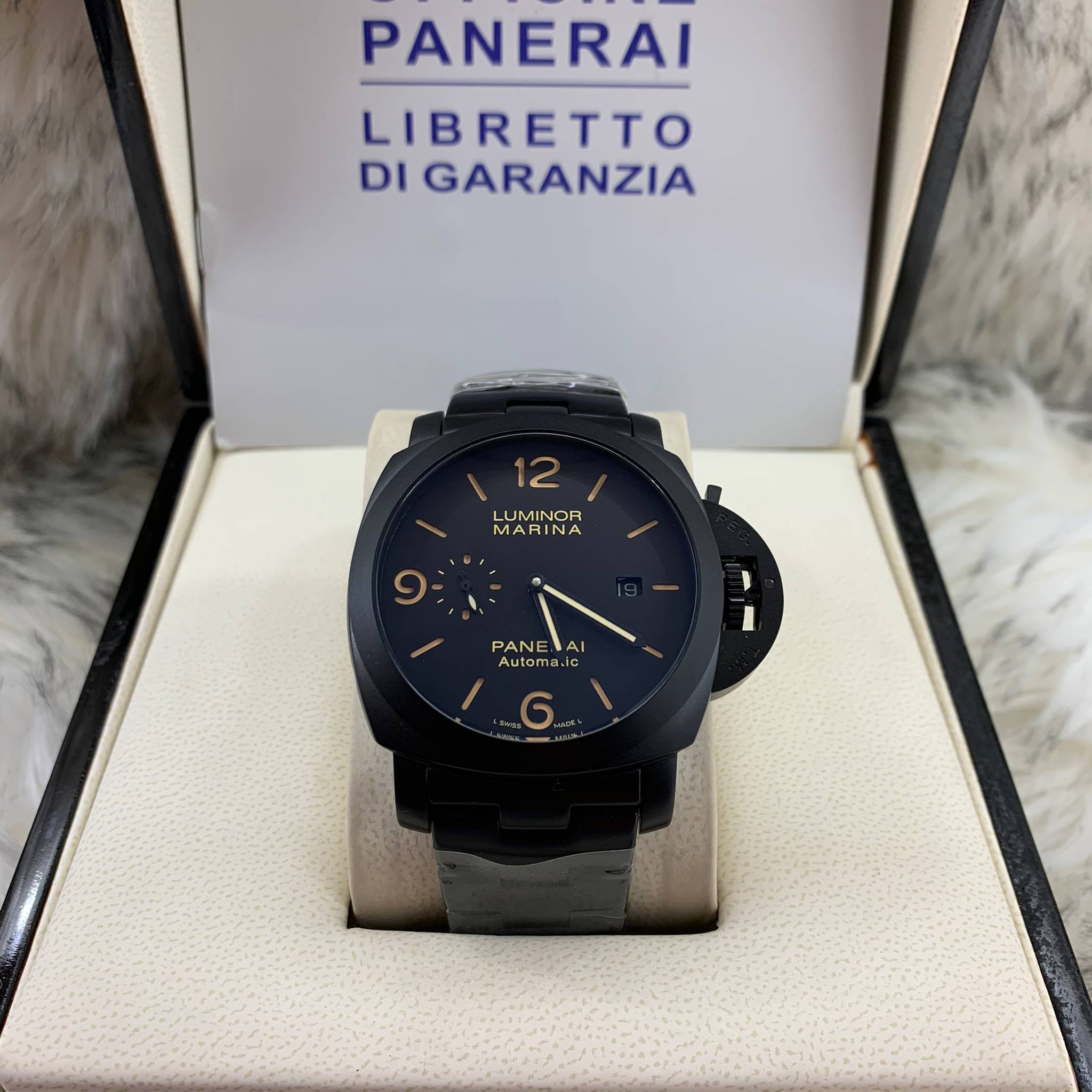 นาฬิกา Panerai Luminor Marina Ceramic Black PVD งาน Mirror Swiss