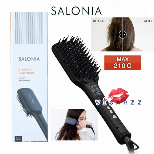 (พร้อมส่ง) Salonia Straight Heat Brush 68mm แปรงหวีไฟฟ้าญี่ปุ่น เปลี่ยนผมฟูเป็นผมตรงสลวยมีวอลุ่ม ดูสุขภาพดีได้อย่างง่ายดาย ในเวลาเพียงไม่กี่นาที ตัวแปรงเซรามิกโค้ทช่วยนำความร้อนแต่ไม่ทำลายเส้นผม