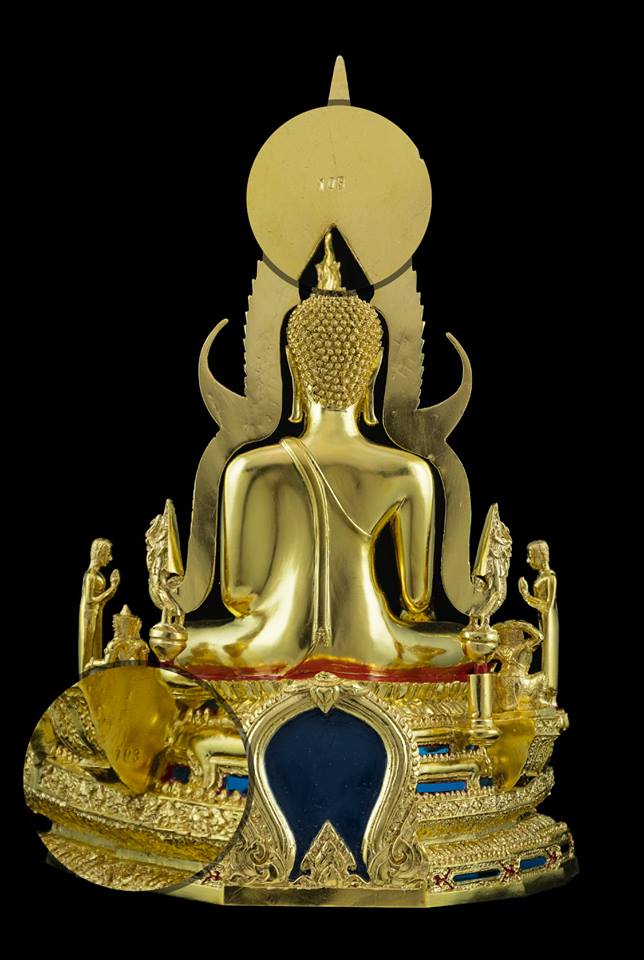 รูปหล่อ พระพุทธชินราช (หน้าตัก12นิ้ว) เนื้อทองเหลือง (ลงลัก ปิดทองแท้) (พร้อมอัครสาวก พระโมคคัลลา-พระสารีบุตร)