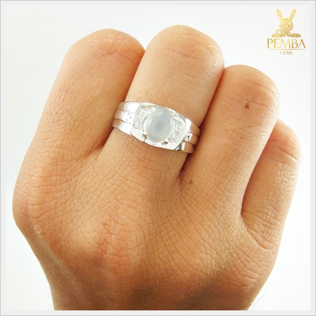 แหวนมุกดาหารแท้ ผู้ชาย เงินแท้925 ชุบทองคำขาว สุขุมนุ่มลึก อย่างมีสไตล์