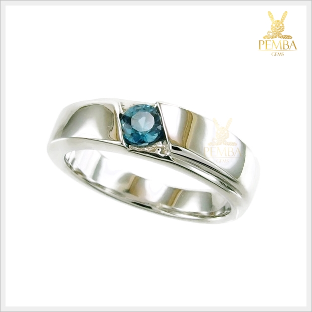 แหวนเพทายแท้ เงินแท้ เม็ดเดี่ยว เรียบๆ มีสไตล์ แหวนพลอยแท้