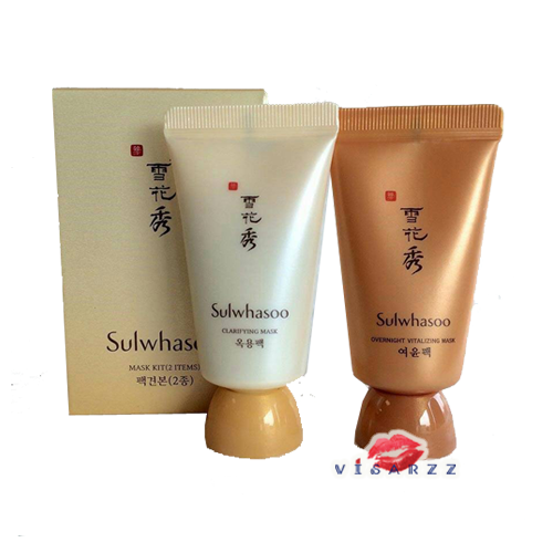 Sulwhasoo Mask Kit 2 Items เซ็ตคู่มาส์กตัวขายดีของแบรนด์ ผสานประสิทธิภาพการบำรุงผิว พร้อมช่วยทำความสะอาดผิว มีส่วนผสมของสมุนไพรแบบดั้งเดิมจากเกาหลี ช่วยให้ผิวดูเปล่งประกาย