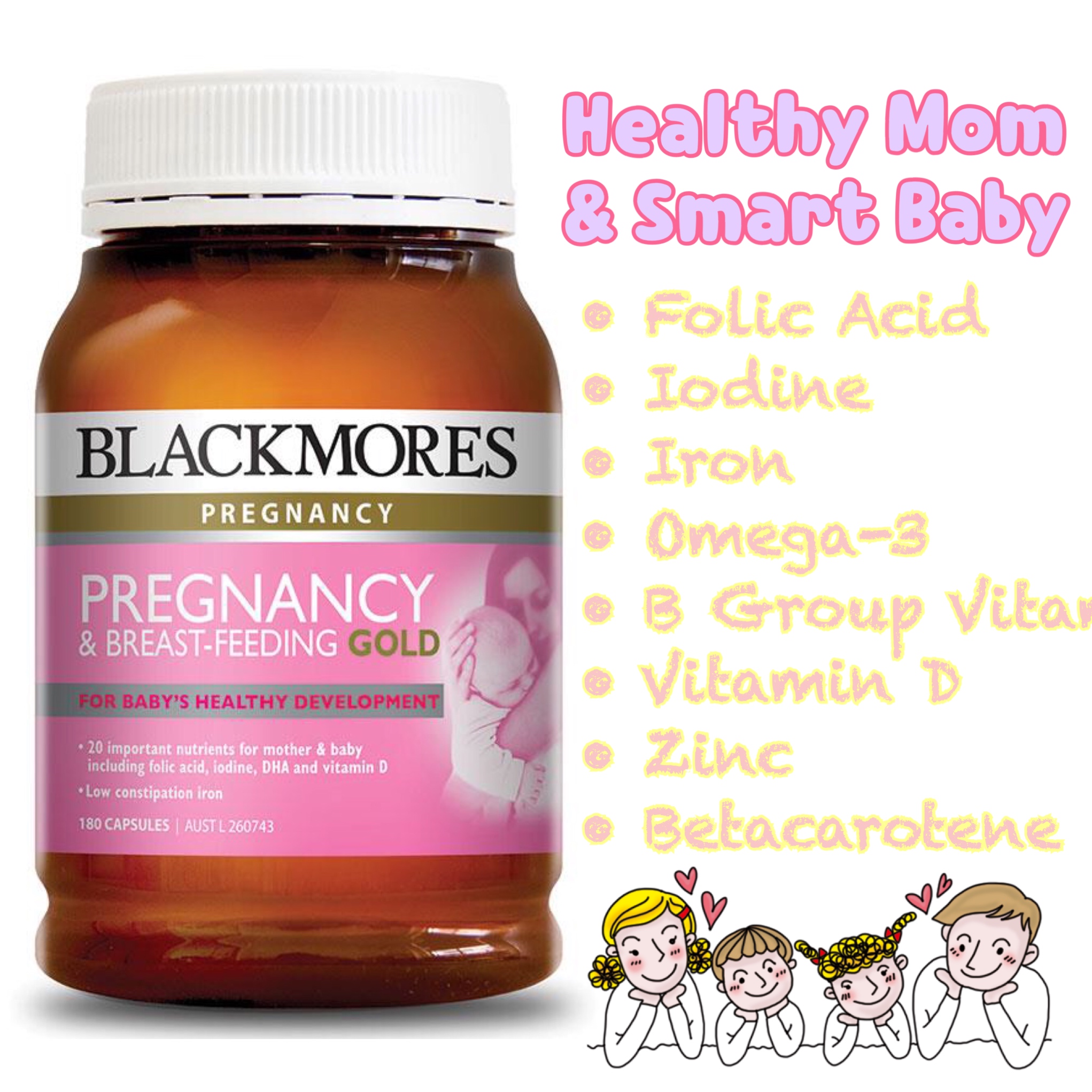 วิตามินสำหรับคุณแม่ตั้งครรภ์และคุณแม่ให้นมบุตร BLACKMORES Pregnancy - Pregnancy & Breast-Feeding GOLD