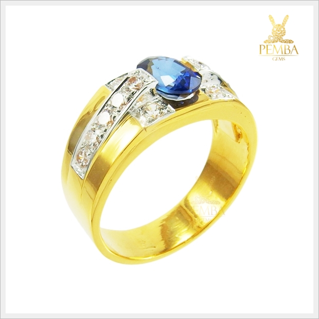 แหวนไพลินแท้ ทองแท้ เท่อย่างมีสไตล์ (สามารถสั่งทำได้ค่ะ)