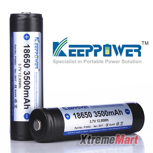 แบตเตอรี่ชาร์จ KeepPower 18650 3500mAh 3.7V มีวงจรป้องกัน ของแท้ (ก้อนละ)