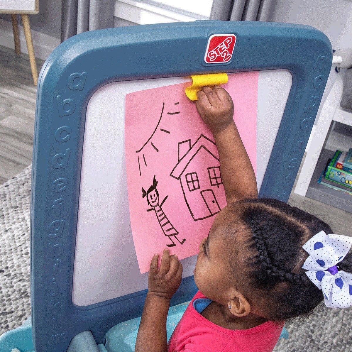 กระดานศิลปะพร้อมตัวอักษรแม่เหล็ก Step2 All Around Easel for Two (Blue)