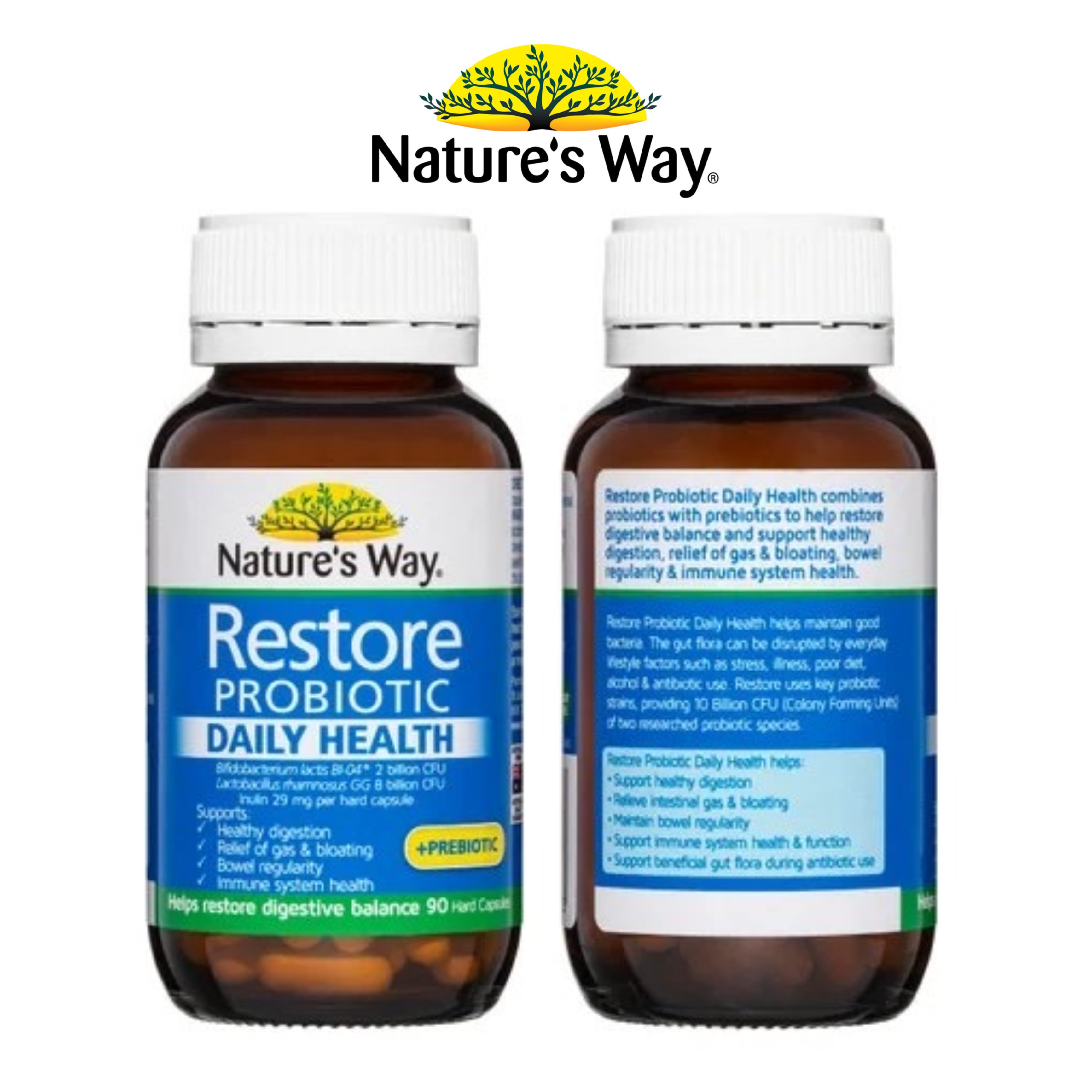โพรไบโอติกและพรีไบโอติก Nature's Way Restore Probiotic + Prebiotic - Daily Health